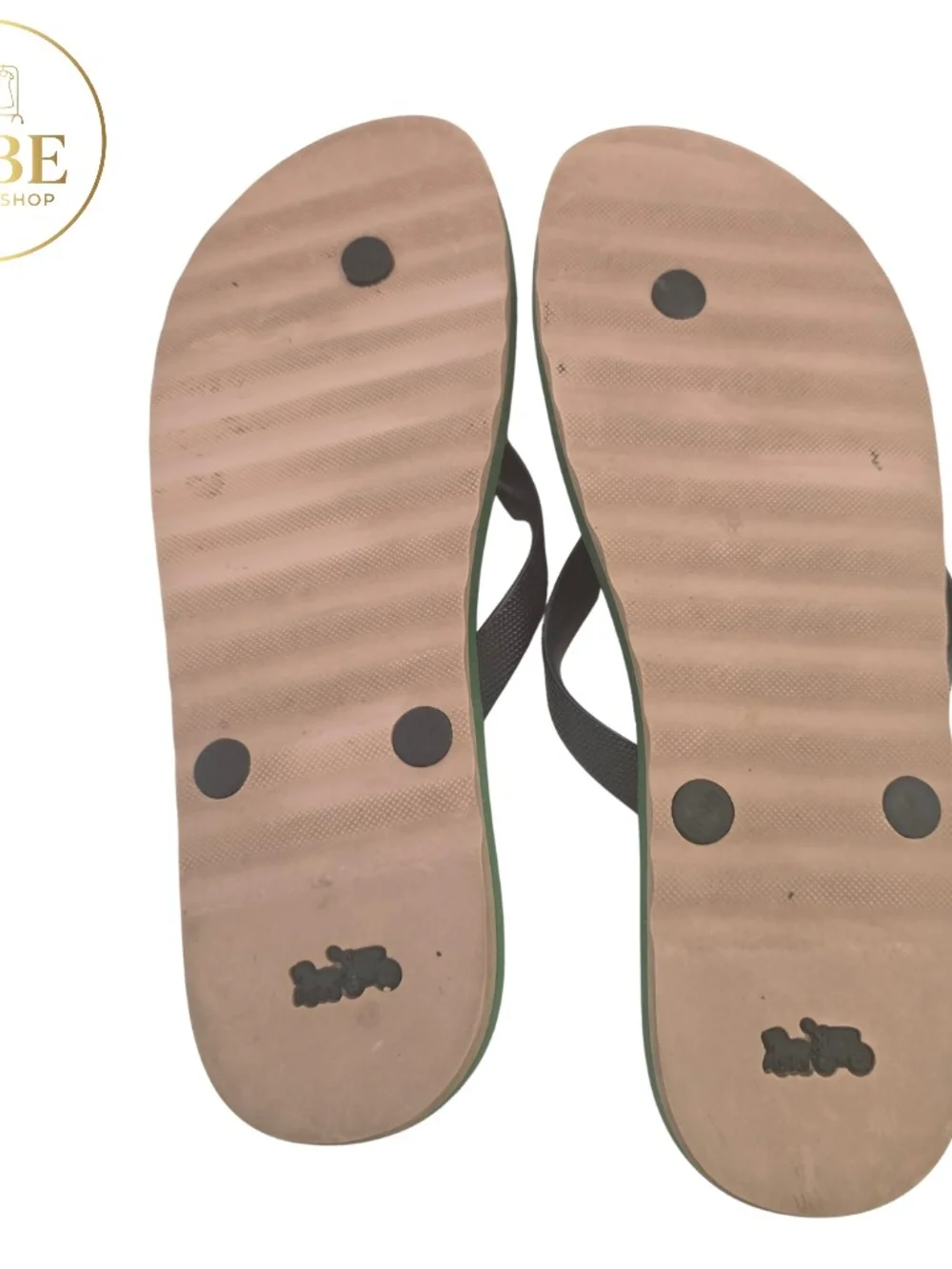 Coach Black Flip Flops with Pink & Green Watermelon Motif